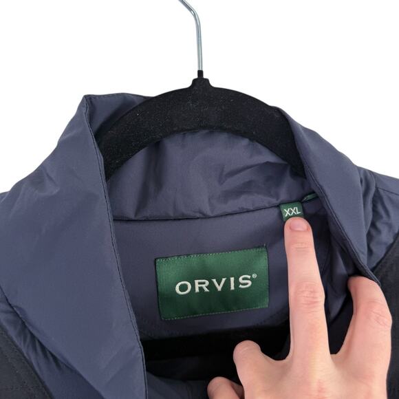 Orvis Foul Weather Blue Full Zip Nylon Jacket Packable Travel NEW Mens XXL - Picture 4 of 8